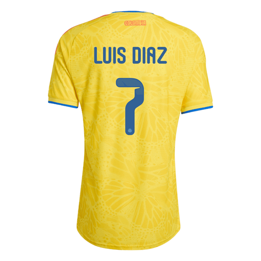 LUIS DíAZ #7 Men's Colombia World Cup 2026 Player Version Home Soccer Jersey - Slim Fit