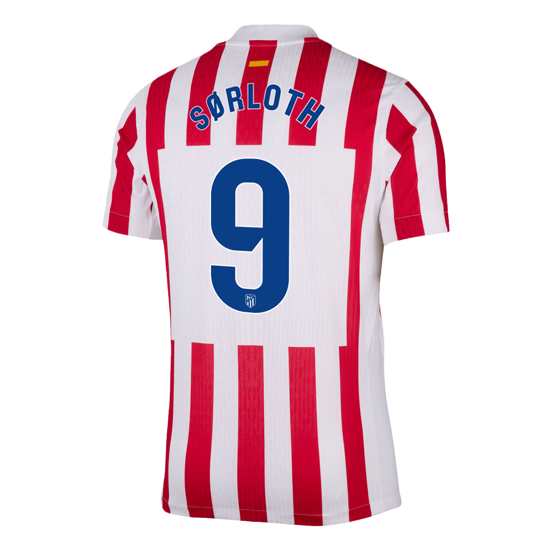 SØRLOTH #9 Men's Atletico Madrid 2025/26 Player Version Home Soccer Jersey - Slim Fit