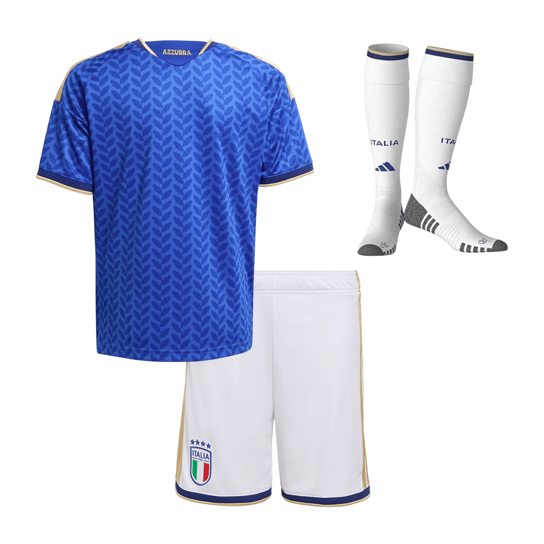 Kid's Italy World Cup 2026 Home Soccer Jersey Full Kit