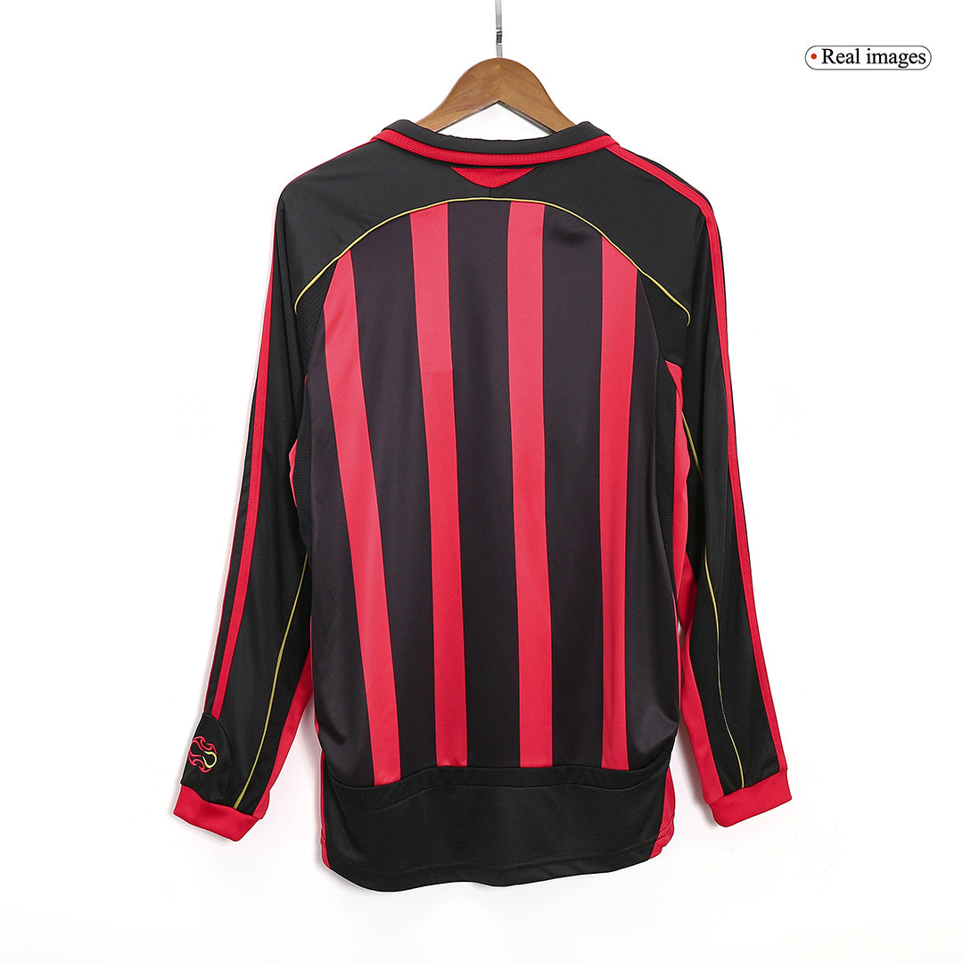 Retro Men's AC Milan 2006/07 Home Long Sleeve Soccer Jersey