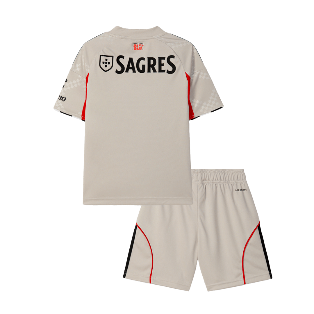 Kid's Benfica 2025/26 Away Soccer Jersey Kit