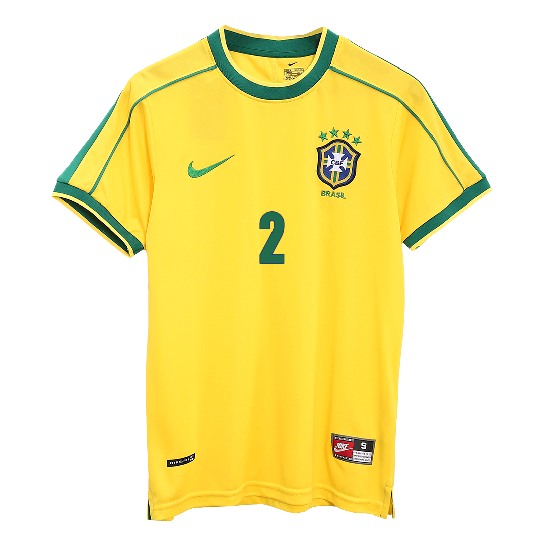 Retro CAFU #2 Men's Brazil World Cup 1998 Home Soccer Jersey