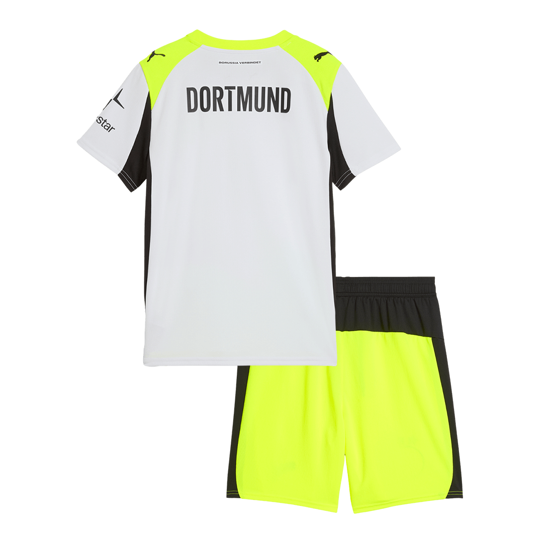 Kid's Borussia Dortmund 2025/26 Away Soccer Jersey Kit