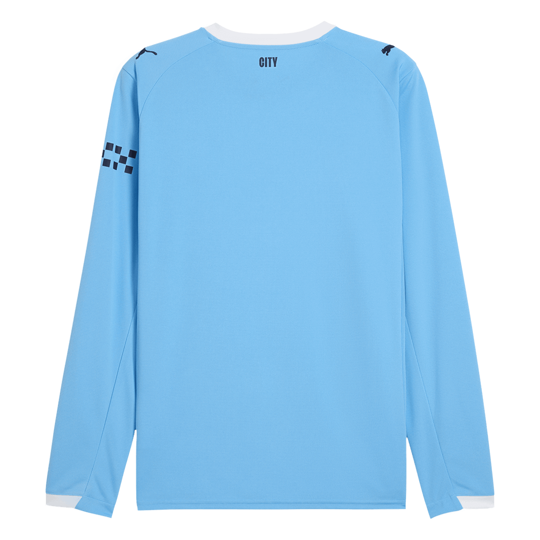 Men's Manchester City 2025/26 Home Long Sleeve Soccer Jersey