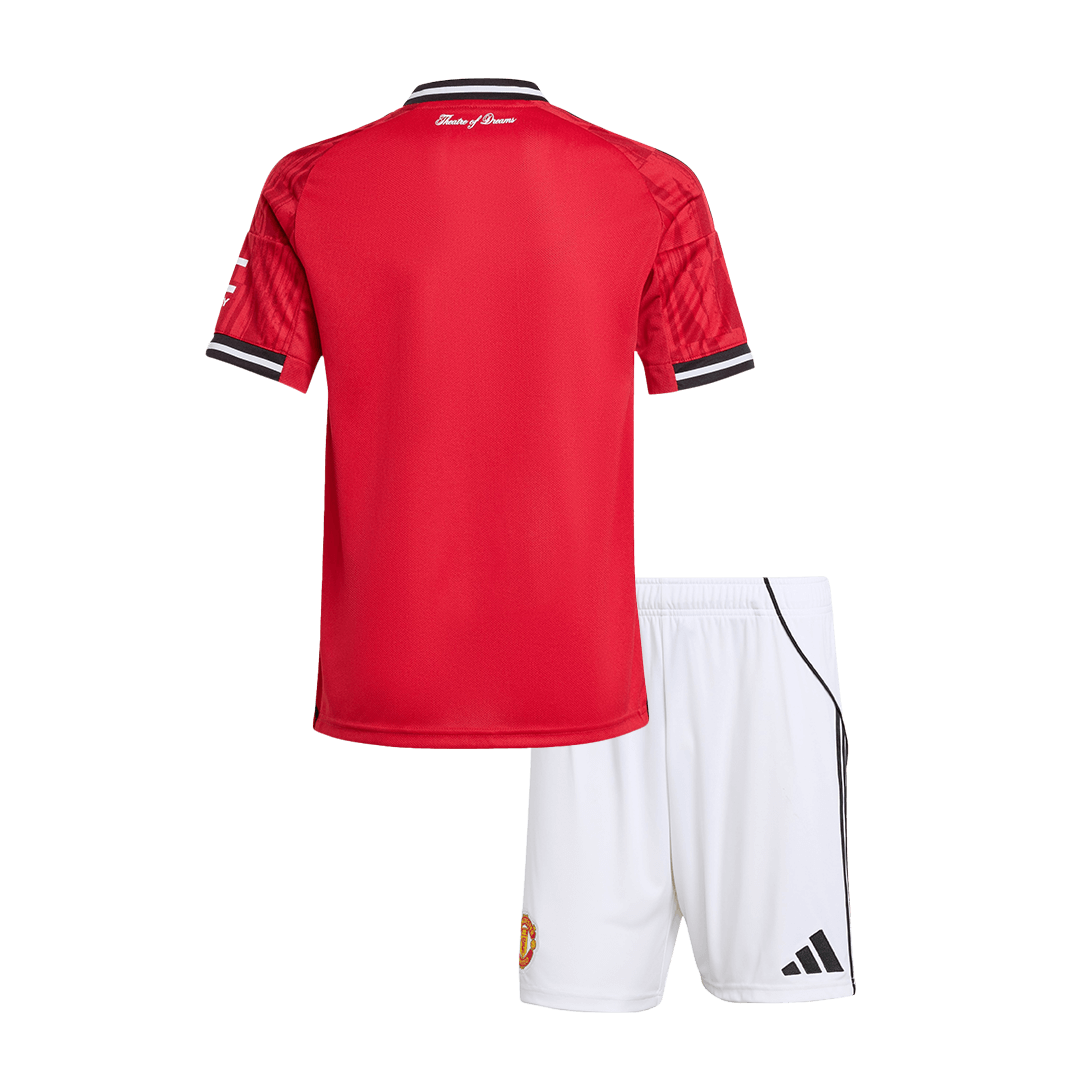 Kid's Manchester United 2025/26 Home Soccer Jersey Kit