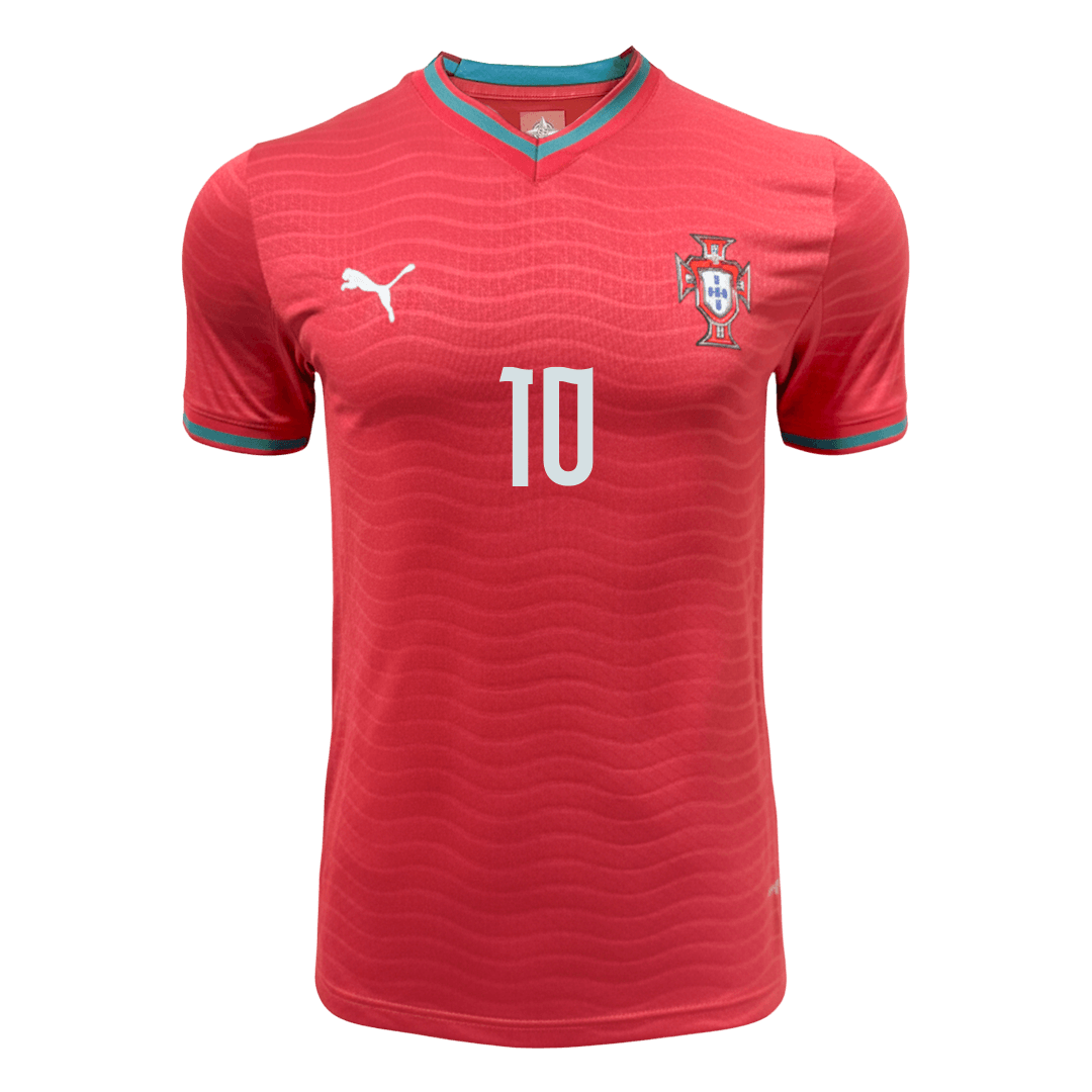 BERNARDO #10 Men's Portugal World Cup 2026 Player Version Home Soccer Jersey - Slim Fit