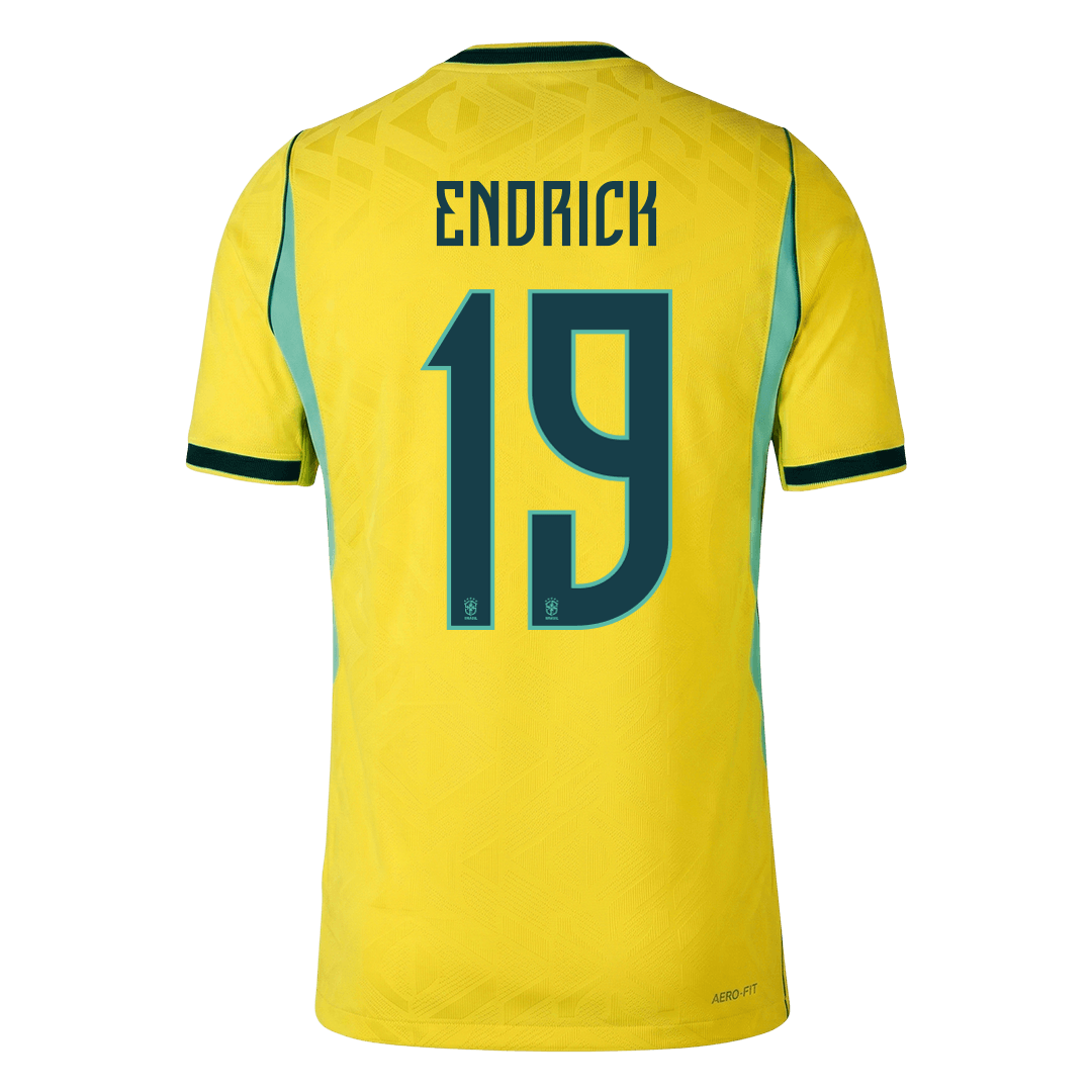 ENDRICK #19 Men's Brazil World Cup 2026 Player Version Home Soccer Jersey - Slim Fit