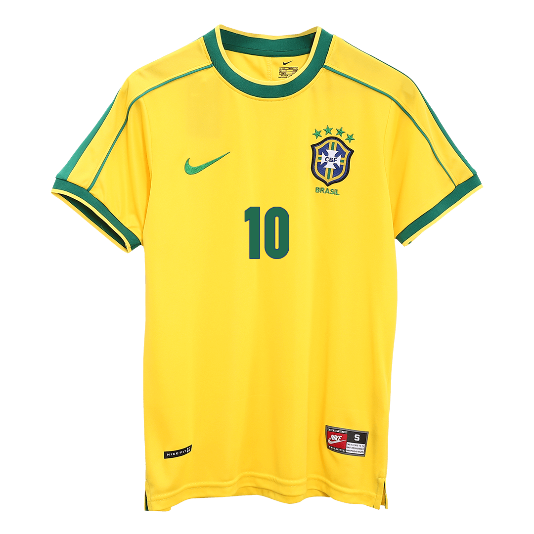 Retro RIVALDO #10 Men's Brazil World Cup 1998 Home Soccer Jersey
