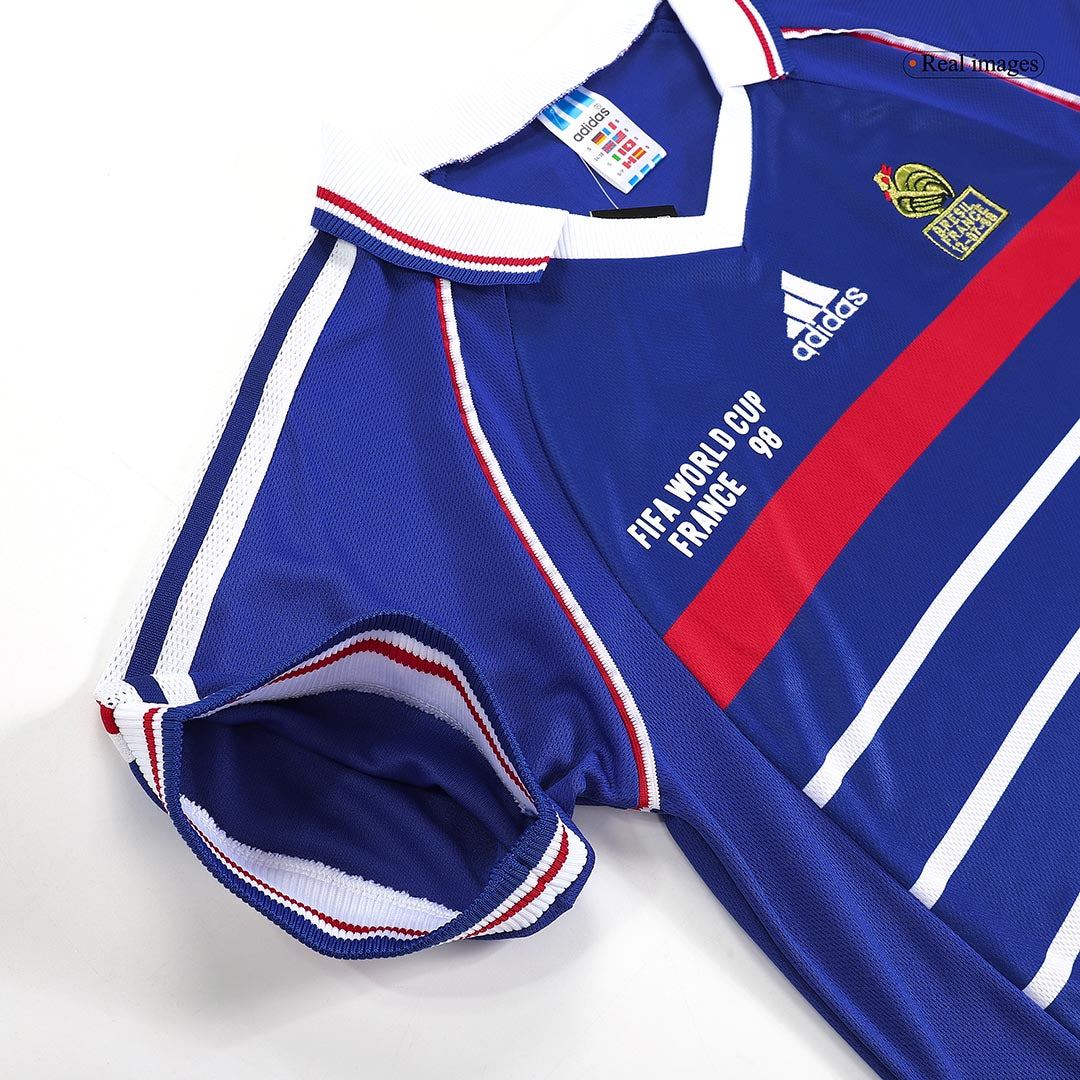 Retro ZIDANE #10 Men's France World Cup 1998 Home Soccer Jersey