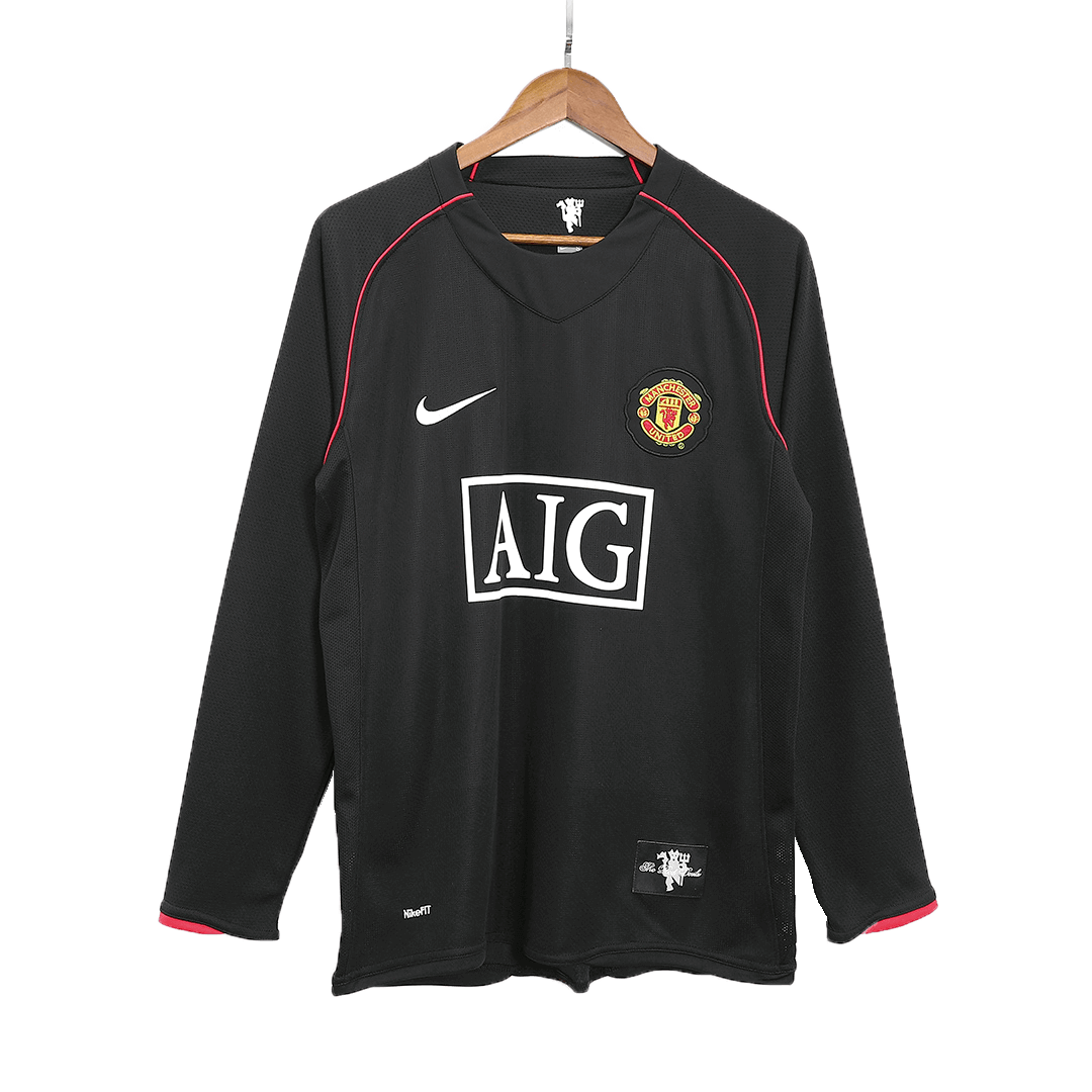 Retro RONALDO #7 Men's Manchester United 2007/08 Away Long Sleeve Soccer Jersey