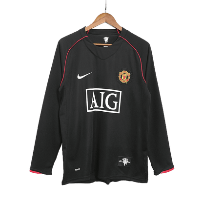Retro SCHOLES #18 Men's Manchester United 2007/08 Away Long Sleeve Soccer Jersey
