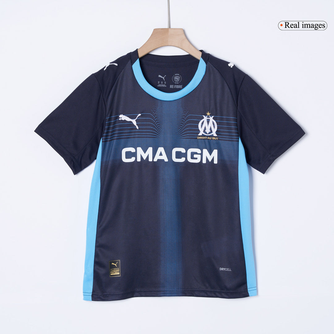 Kid's Marseille 2025/26 Away Soccer Jersey Kit