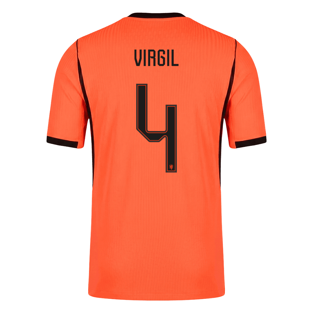 VIRGIL #4 Men's Netherlands World Cup 2026 Player Version Home Soccer Jersey - Slim Fit
