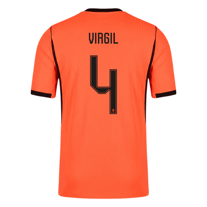 VIRGIL #4 Men's Netherlands World Cup 2026 Player Version Home Soccer Jersey - Slim Fit