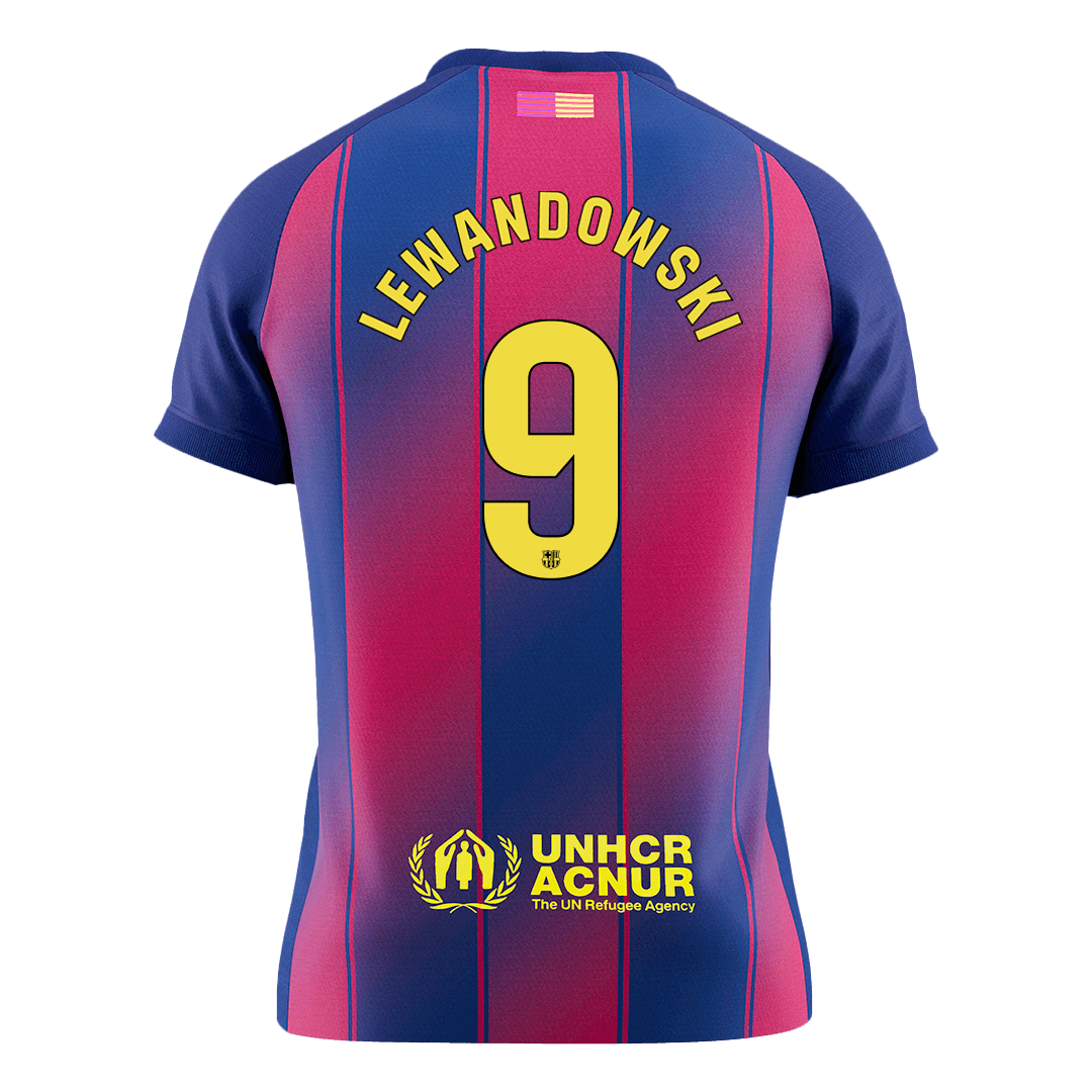 LEWANDOWSKI #9 Men's Barcelona 2025/26 Home Soccer Jersey [PREMIUM]