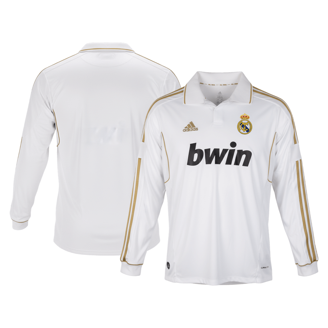 Retro Men's Real Madrid 2011/12 Home Long Sleeve Soccer Jersey