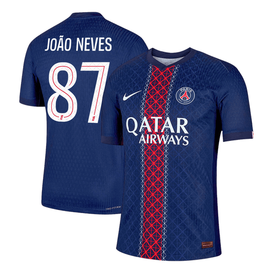 JOÃO NEVES #87 Men's PSG 2025/26 Player Version Home Soccer Jersey - Slim Fit