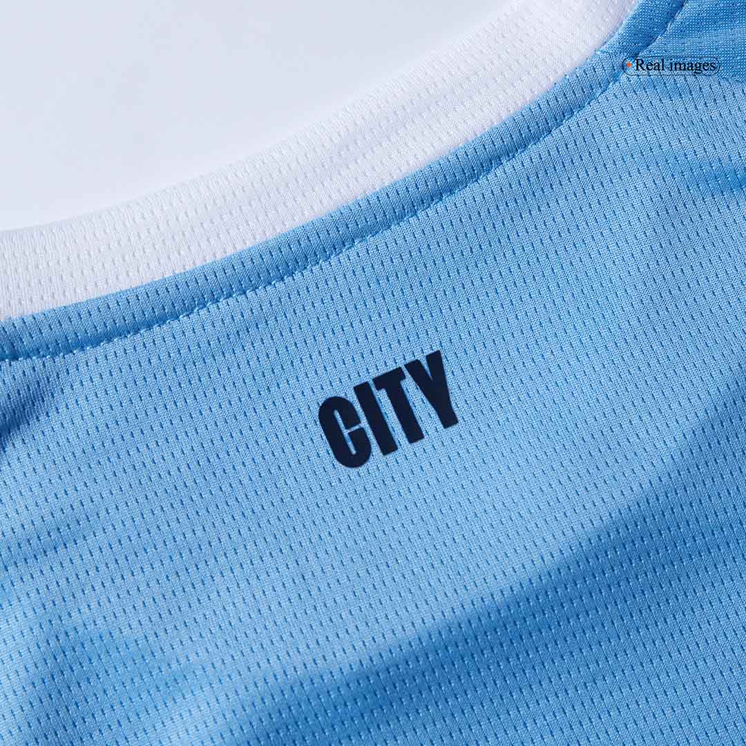 Kid's Manchester City 2025/26 Home Soccer Jersey Full Kit