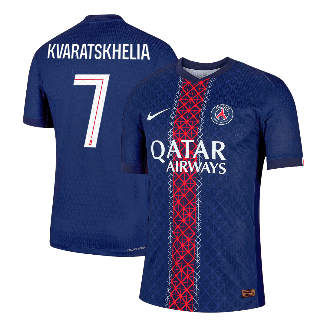 KVARATSKHELIA #7 Men's PSG 2025/26 Player Version Home Soccer Jersey - Slim Fit