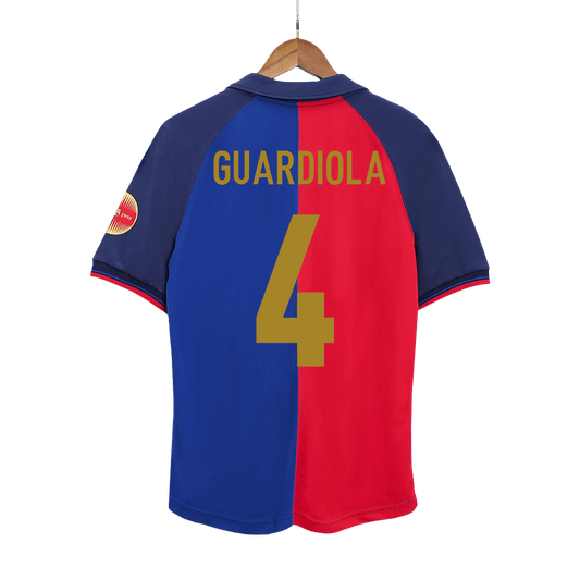 Retro GUARDIOLA #4 Men's Barcelona 1999/00 Home Soccer Jersey