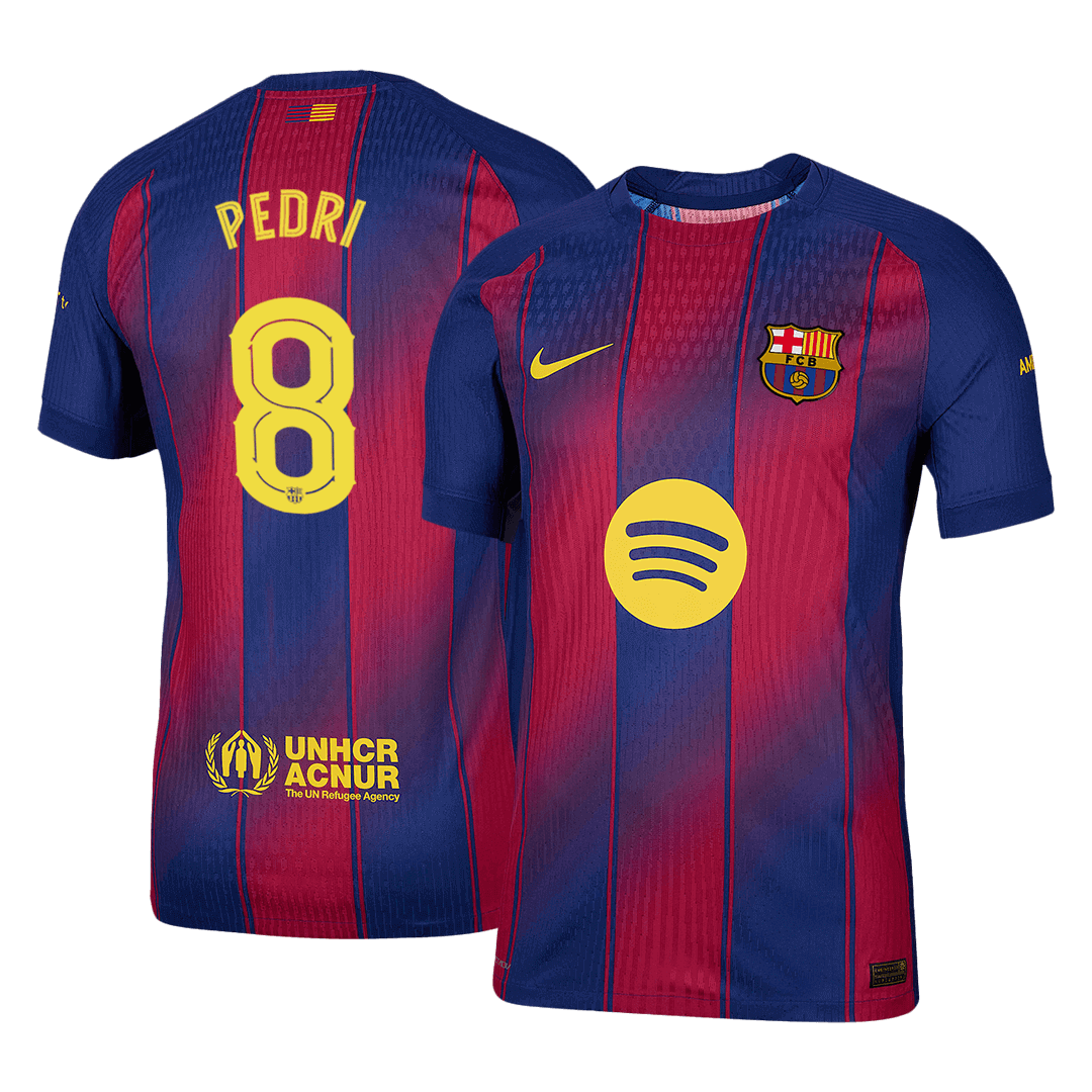 PEDRI #8 Men's Barcelona UCL 2025/26 Player Version Home Soccer Jersey - Slim Fit