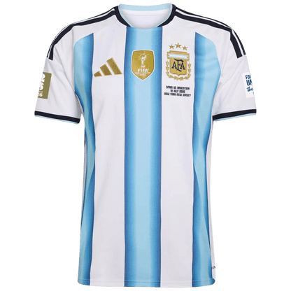Men's Argentina World Cup 2026 Player Version Home Soccer Jersey - Final Match Edition (With Patches)