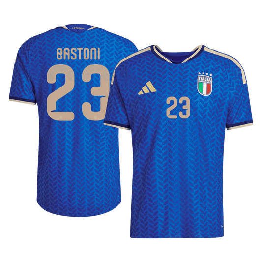 BASTONI #23 Men's Italy World Cup 2026 Player Version Home Soccer Jersey - Slim Fit