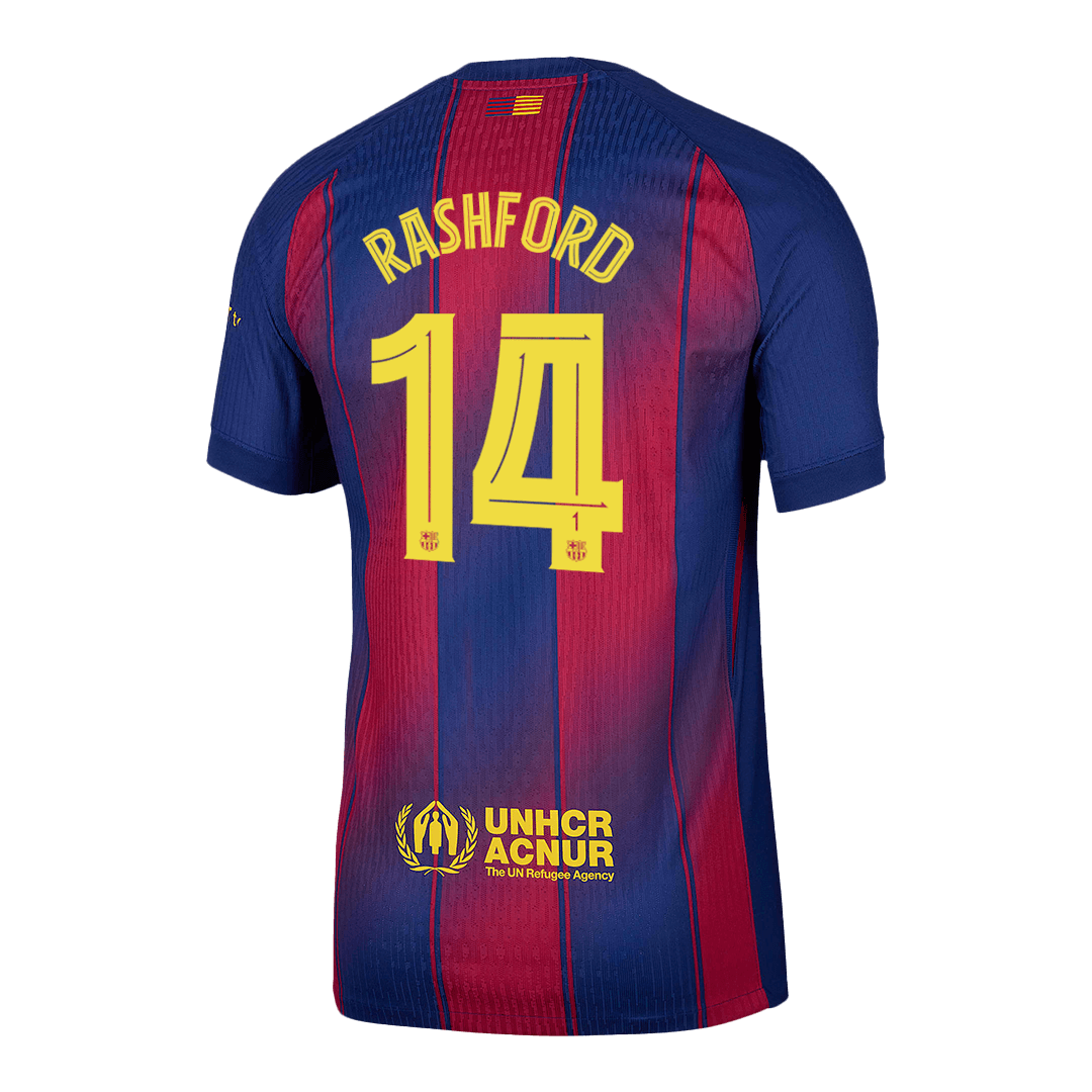RASHFORD #14 Men's Barcelona UCL 2025/26 Player Version Home Soccer Jersey - Slim Fit