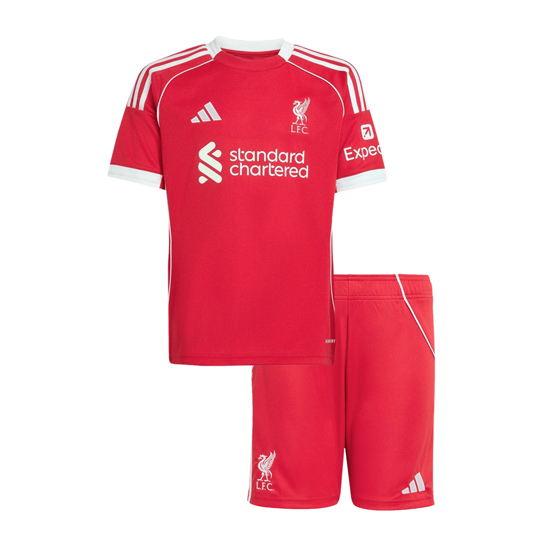 Kid's Liverpool 2025/26 Home Soccer Jersey Kit