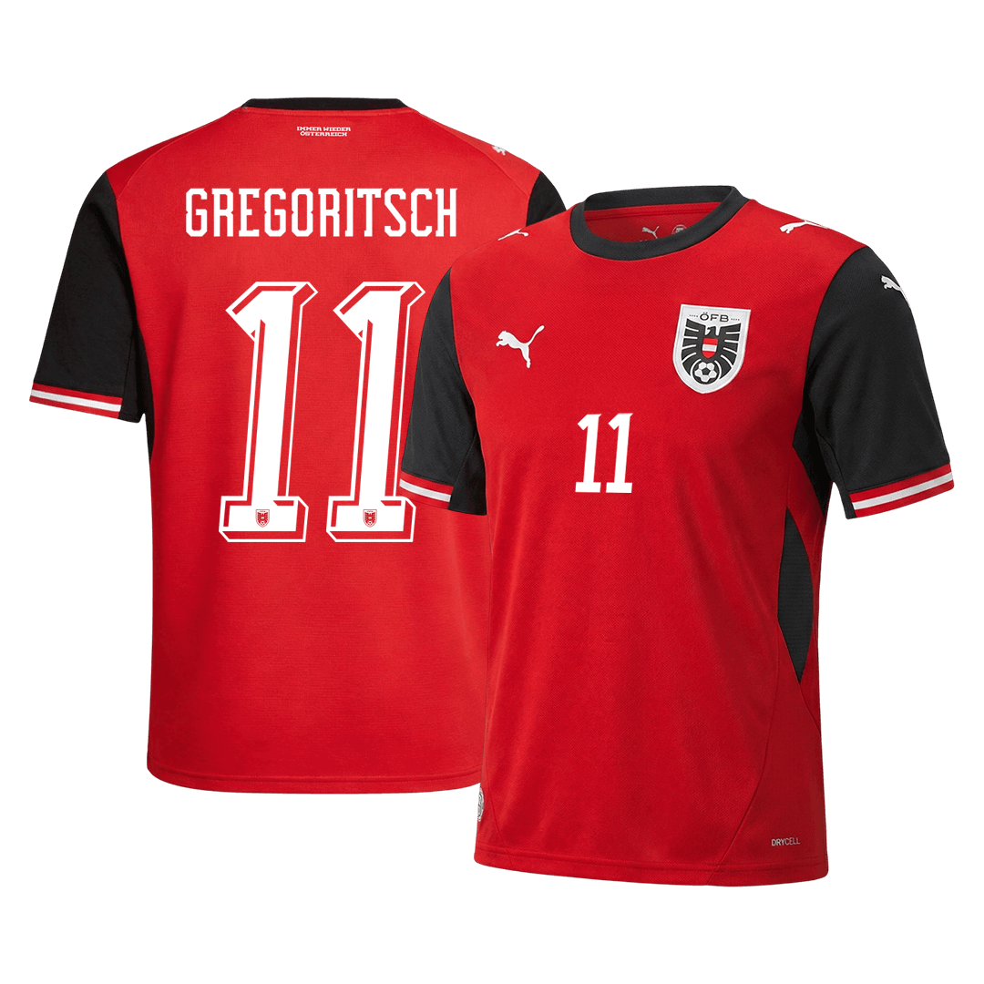 GREGORITSCH #11 Men's Austria World Cup 2026 Home Soccer Jersey