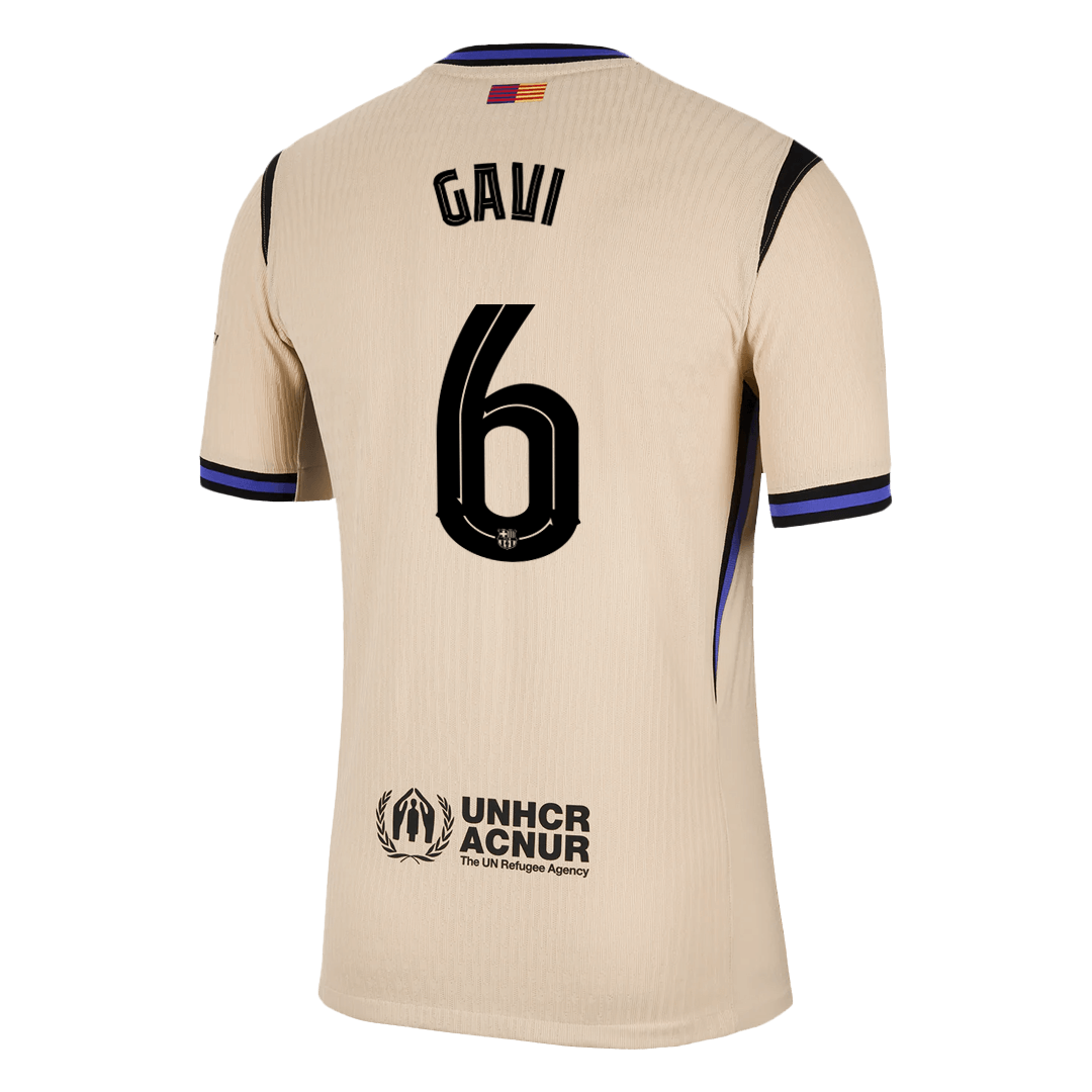 GAVI #6 Men's Barcelona UCL 2025/26 Player Version Away Soccer Jersey - Slim Fit