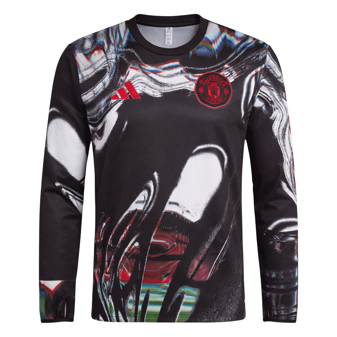 Men's Manchester United 2025/26 Pre-Match Long Sleeve Soccer Jersey