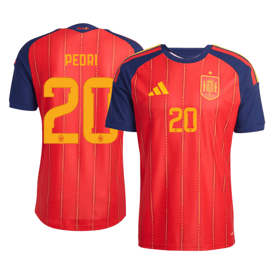 PEDRI #20 Men's Spain World Cup 2026 Player Version Home Soccer Jersey - Slim Fit