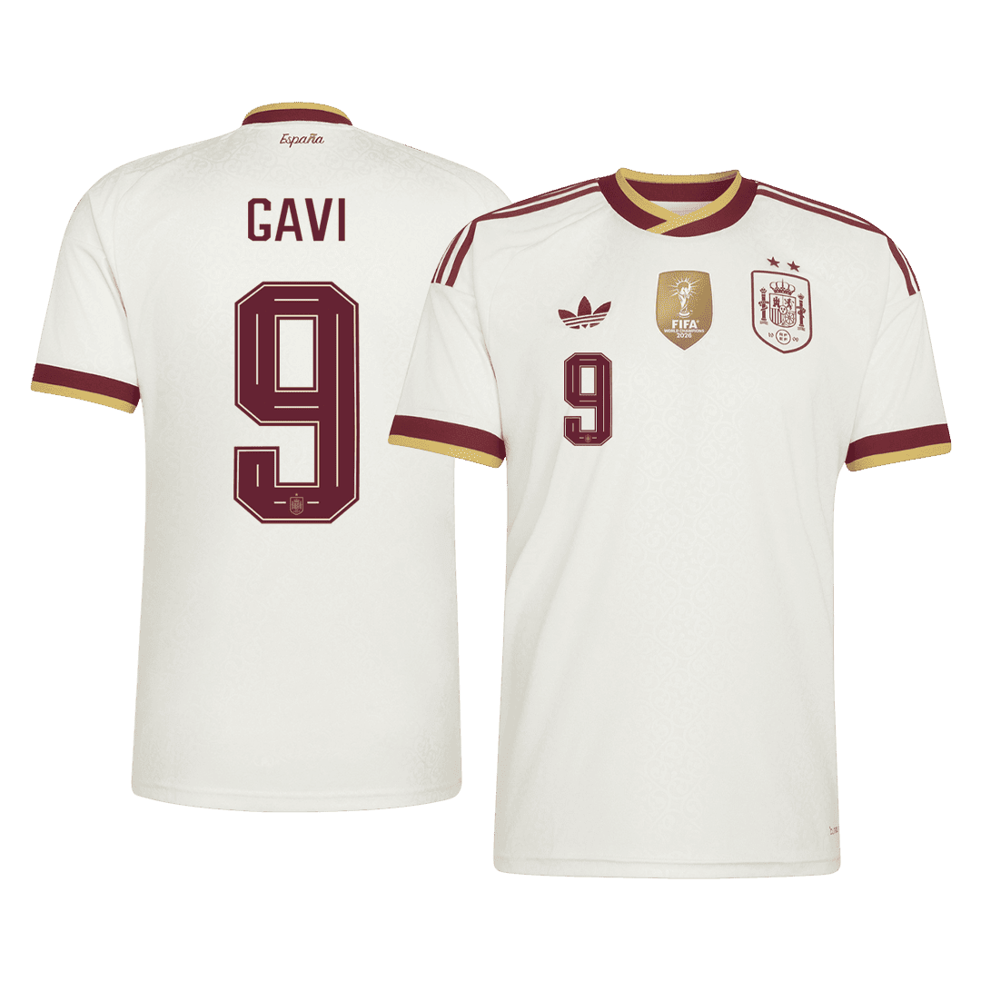 GAVI #9 Men's Spain World Cup 2026 Champion Edition Away Soccer Jersey