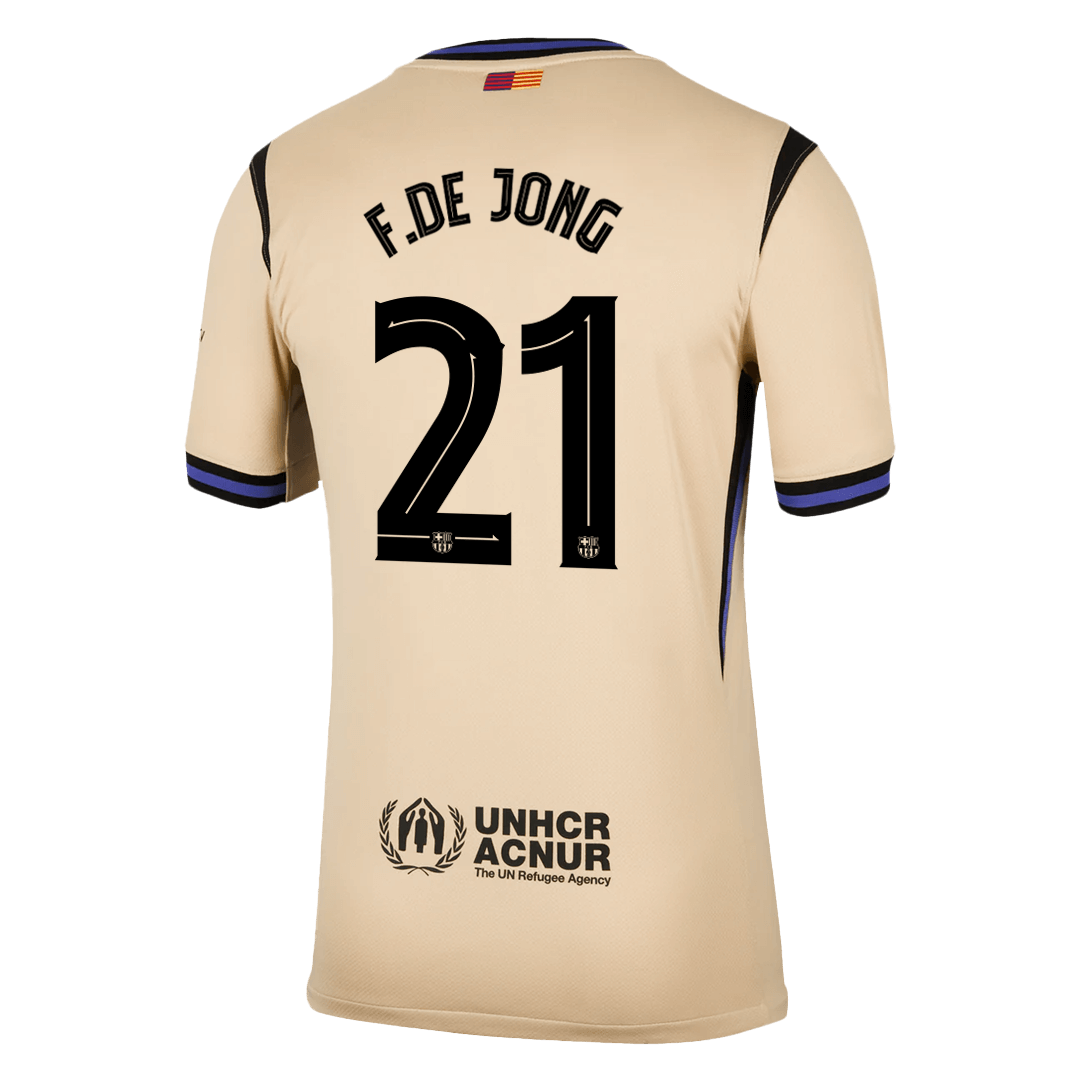 F.DE JONG #21 Men's Barcelona UCL 2025/26 Away Soccer Jersey