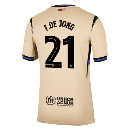 F.DE JONG #21 Men's Barcelona UCL 2025/26 Away Soccer Jersey