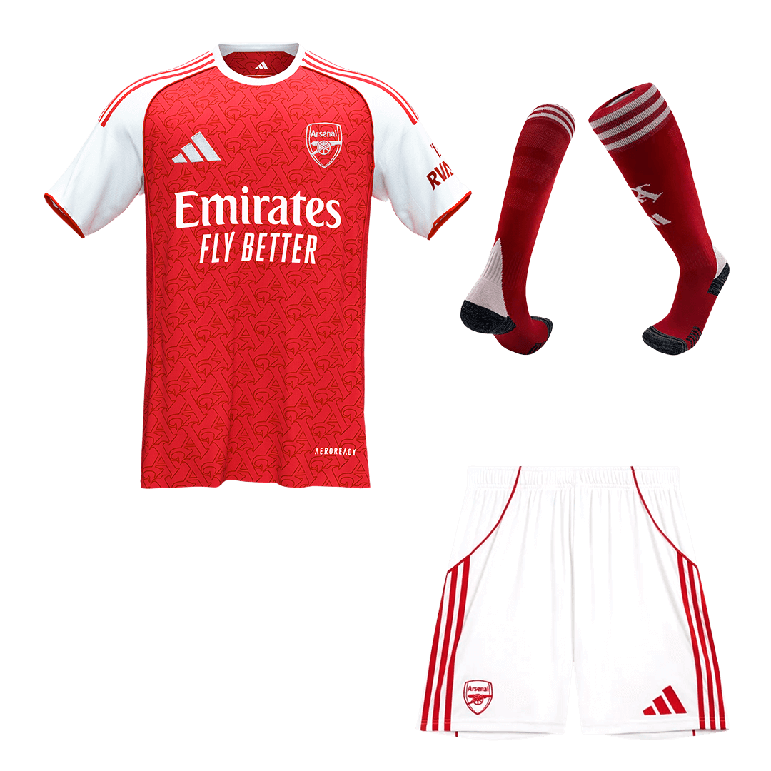 Men's Arsenal 2025/26 Home Soccer Jersey Full Kit [PREMIUM]