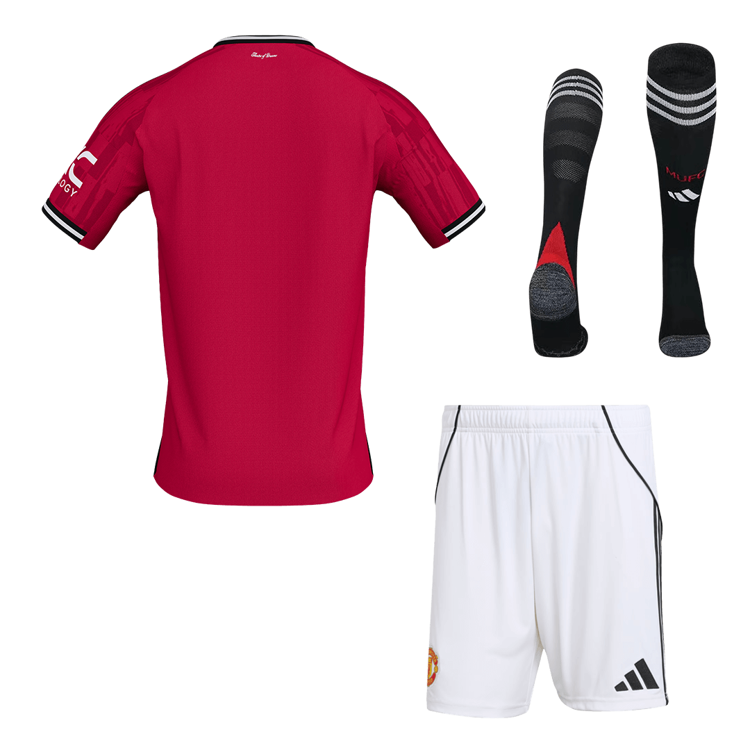 Men's Manchester United 2025/26 Home Soccer Jersey Full Kit [PREMIUM]