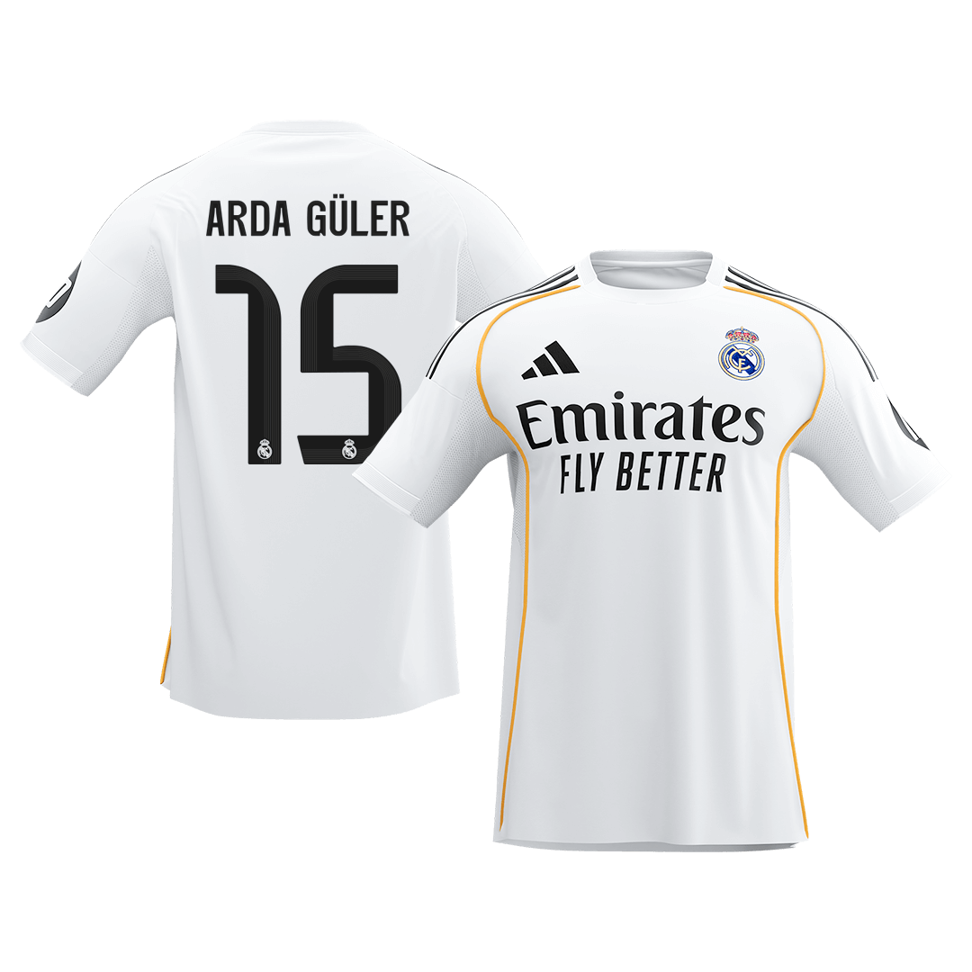 ARDA GÜLER #15 Men's Real Madrid 2025/26 Home Soccer Jersey [PREMIUM]