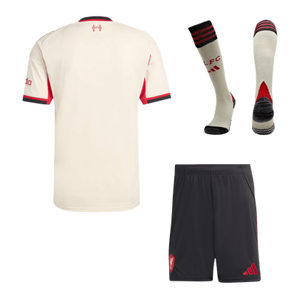 Men's Liverpool 2025/26 Away Soccer Jersey Full Kit