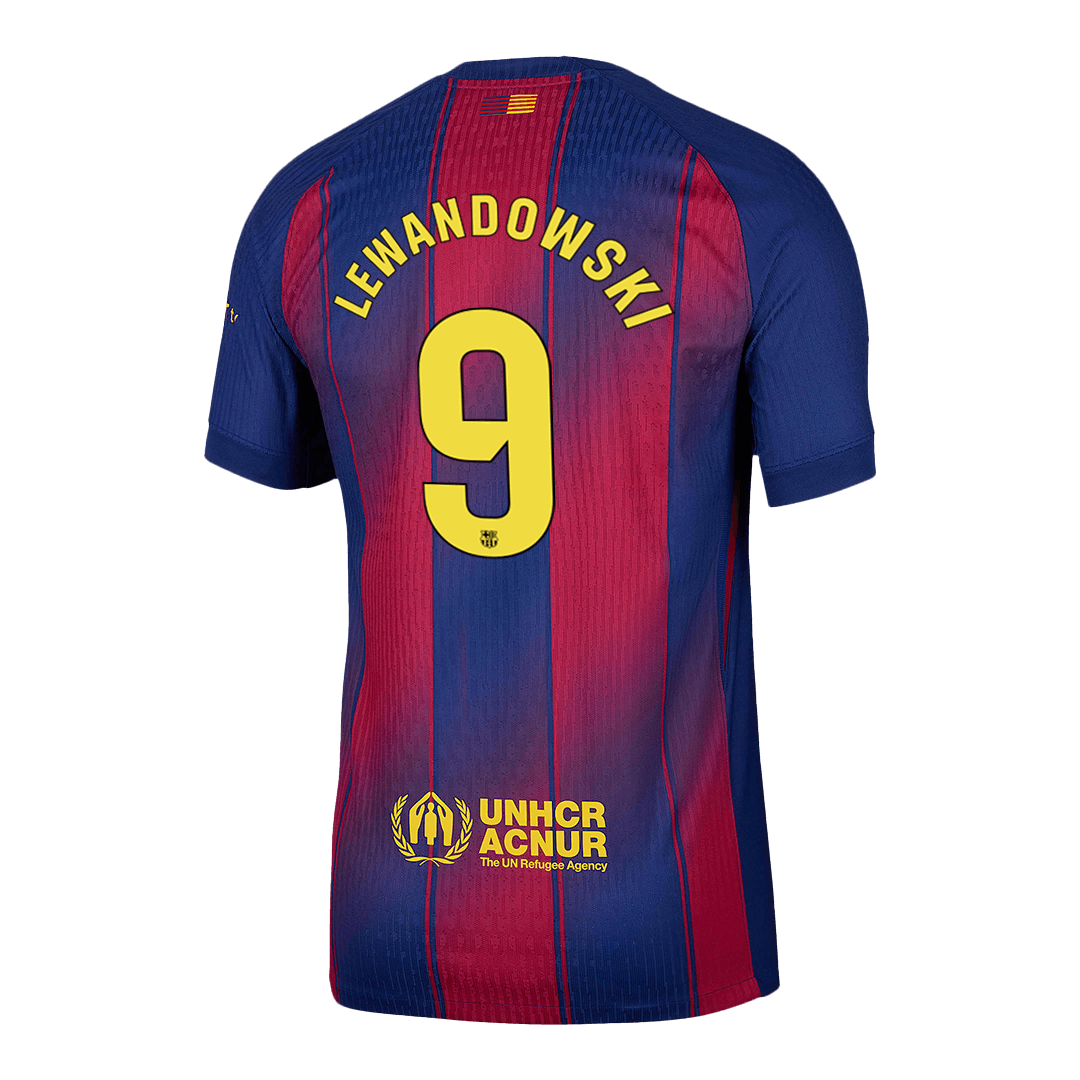 LEWANDOWSKI #9 Men's Barcelona 2025/26 Player Version Home Soccer Jersey - Slim Fit