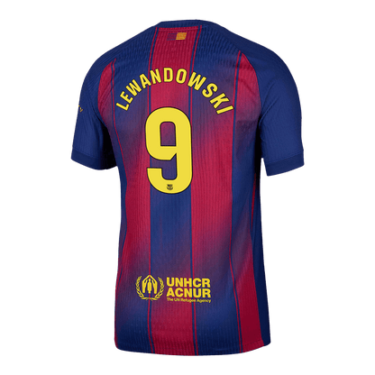LEWANDOWSKI #9 Men's Barcelona 2025/26 Player Version Home Soccer Jersey - Slim Fit