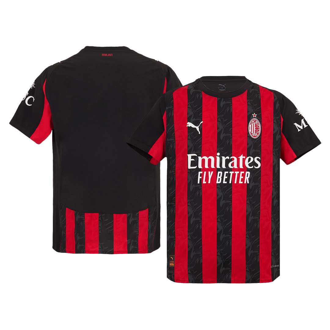 Men's AC Milan 2025/26 Player Version Home Soccer Jersey - Slim Fit