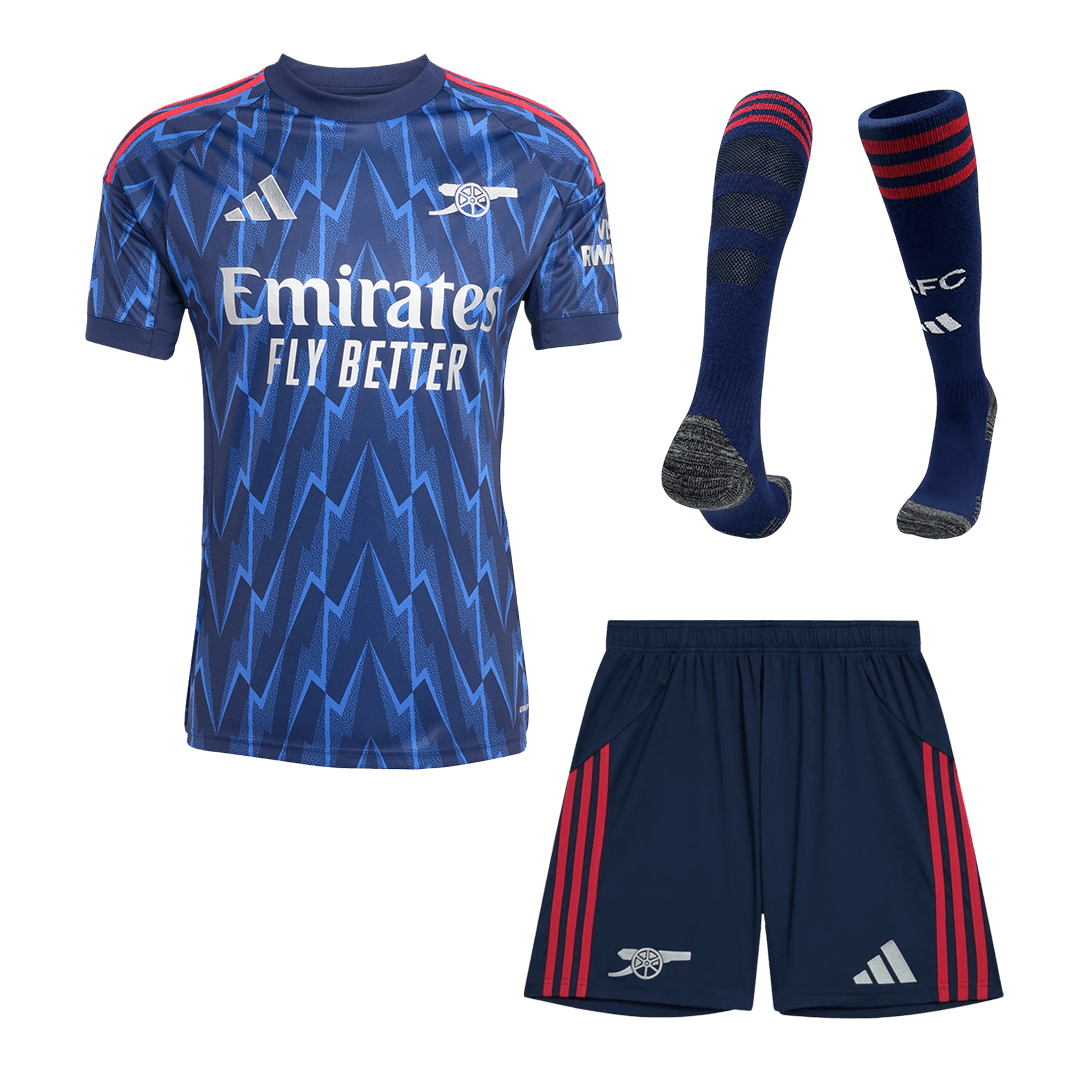 Men's Arsenal 2025/26 Away Soccer Jersey Full Kit