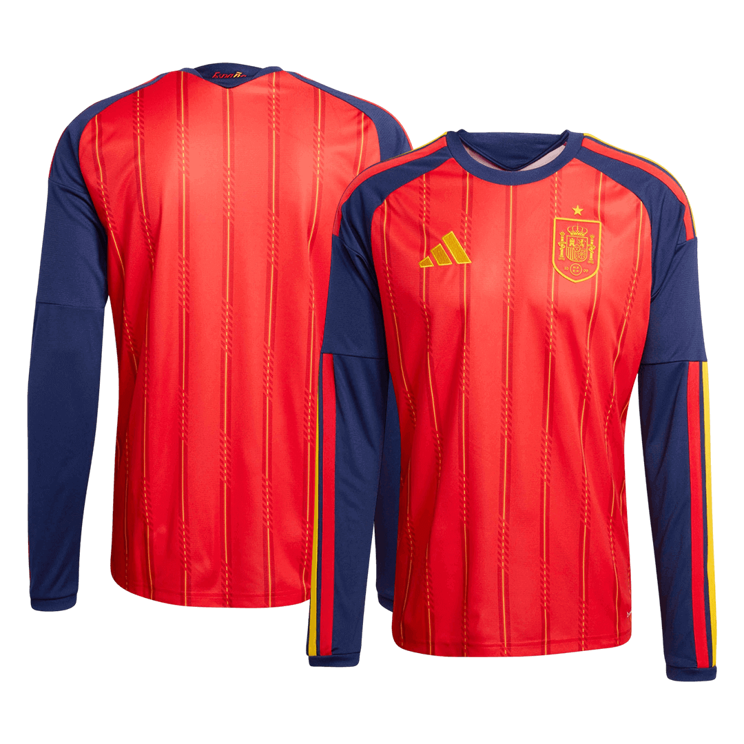 Men's Spain World Cup 2026 Home Long Sleeve Soccer Jersey