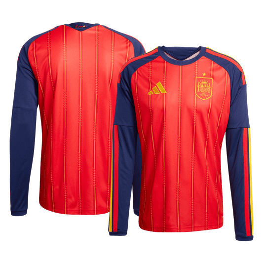 Men's Spain World Cup 2026 Home Long Sleeve Soccer Jersey