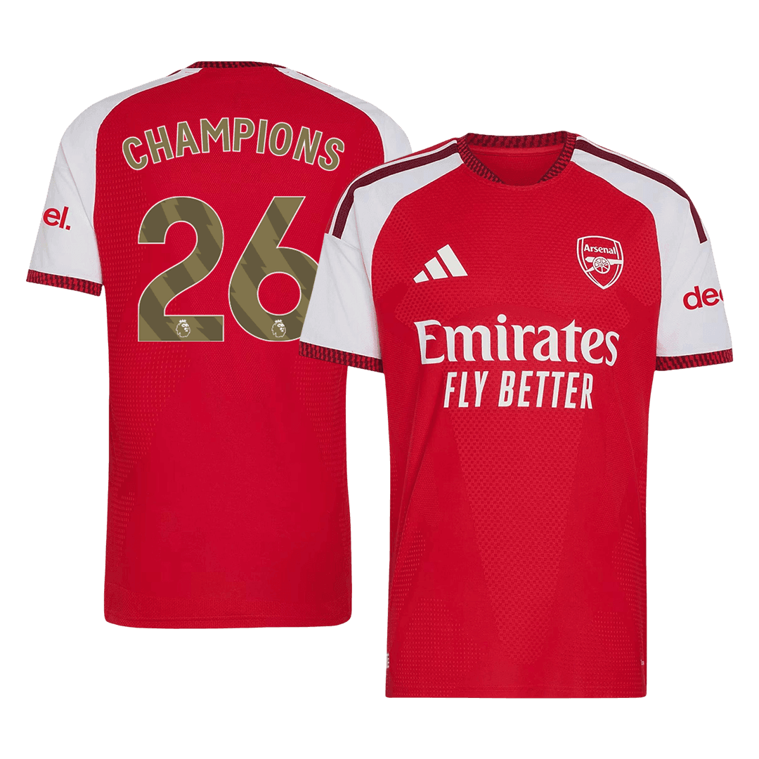 CHAMPIONS #26 Men's Arsenal 2026/27 Player Version Home Soccer Jersey - Slim Fit
