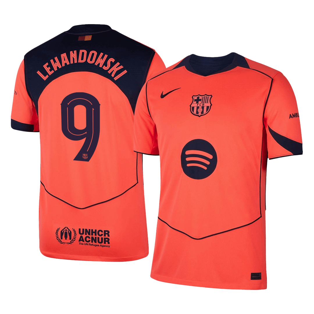 LEWANDOWSKI #9 Men's Barcelona UCL 2025/26 Third Away Soccer Jersey