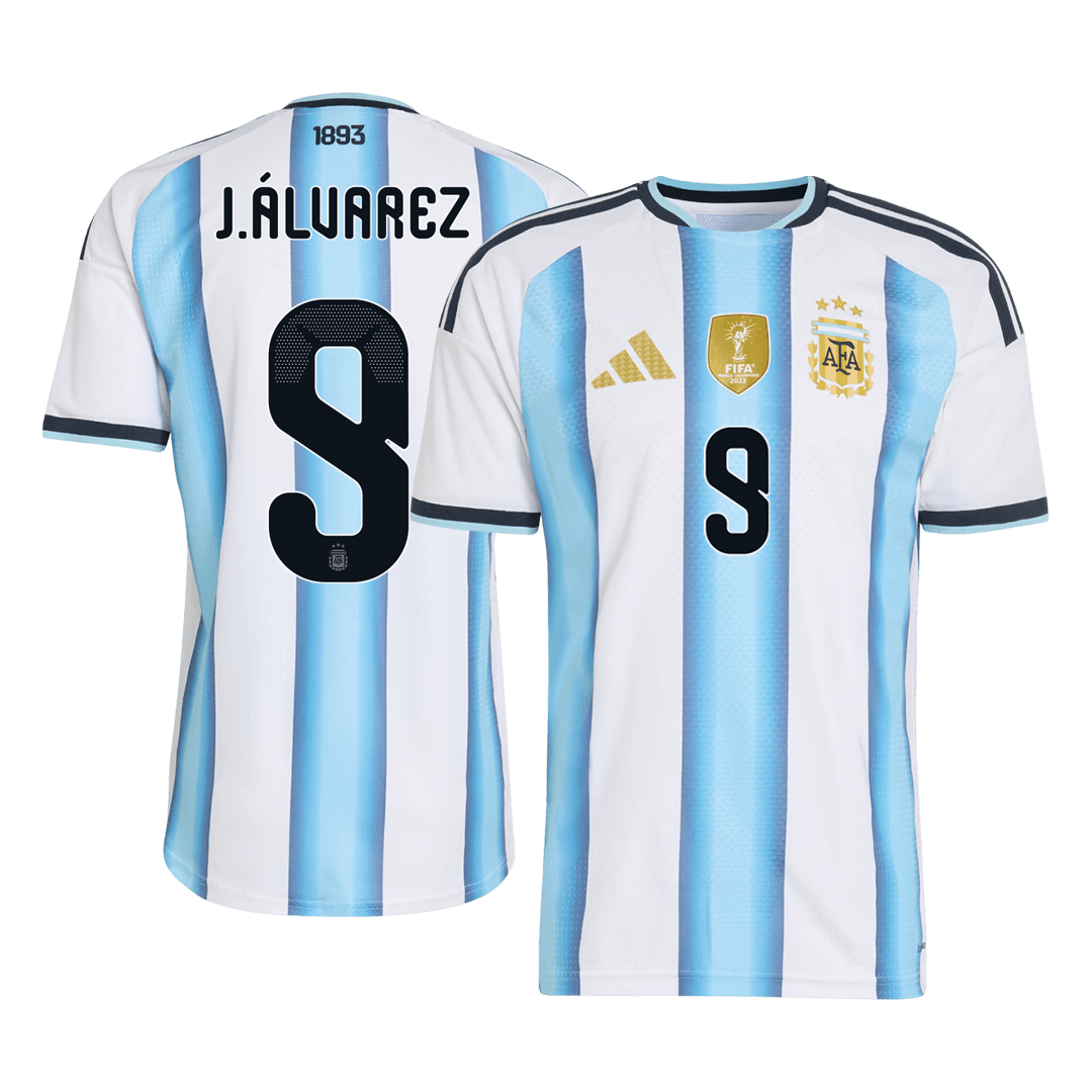 J.ÁLVAREZ #9 Men's Argentina World Cup 2026 Player Version Home Soccer Jersey - Slim Fit