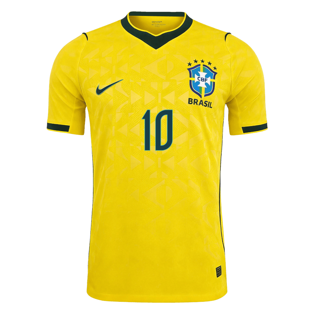 NEYMAR JR #10 Men's Brazil World Cup 2026 Player Version Home Soccer Jersey - Slim Fit